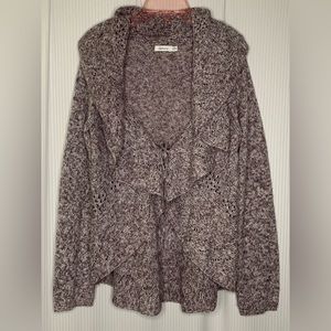 Reitmans Heathered Purple and White Cardigan Open Front Detailed Knit XL